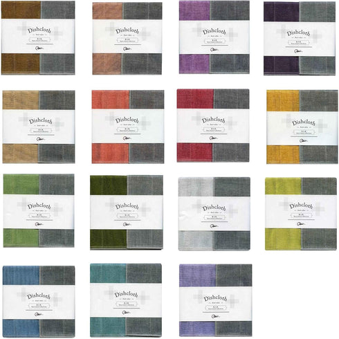 Binchotan Set 6 Nawrap Assorted Charcoal Dishcloths, of Surprise Colors