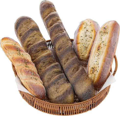 Gresorth 5pcs Artificial French Bread Set for Decoration Highly Simulated Fake Rye