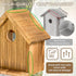 Window Bird Houses for Outside, Clear Bird House with 2 Powerful Hooks, Hanging Wooden Birdhouses for Outdoors