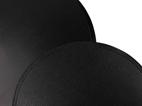 Faux Leather Round Placemats and Coasters, Disko Table Mats and Drink Spills Coasters, Diameter 13'' and 3.9''