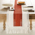 14 90 Inch 90 Inches ZeeMart Macrame Style Bicolor Stitching Table Runner, x Orange/Ivory, Boho Burnt Orange Fall Table