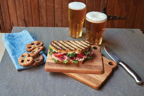 Ironwood Gourmet Montagu Sandwich Board Set, Acacia Wood, 2-Piece, 7.75 x 6 x 0.75 inches