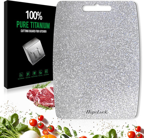 HopeLuck Titanium Cutting Board, 100% Pure Titanium Cutting Boards for Kitchen, Double Sided