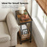 2 Small Narrow Side Table, Tier End Table with Storage Shelf, Sofa Table for Small Spaces in Living Room, Bedroom
