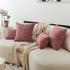 Home Brilliant Pink Pillow Cover 18x18 Striped Velvet Corduroy Decorative Throw Pillows for Girls Room, Dry Rose Pink