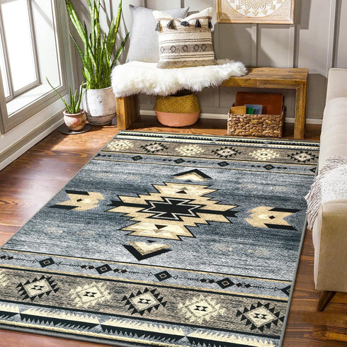 3ft 5ft, Western Rugs for Living Room Bedroom Non Slip, Aesthetic Home Decor for Dining Table Kitchen Porch Nursery