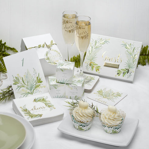Spiral Bound Compact Wedding/Event Guest Book, 7.5 x 5.75-Inch, Greenery
