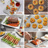 P&P CHEF 4 PCS Toaster Oven Pans Trays with Racks Set, Stainless Steel Small Baking Pan and Cooling Rack