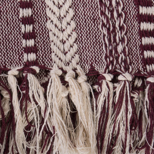DII Braided Striped Decorative Throw Blanket, 50x60, BlackBerry