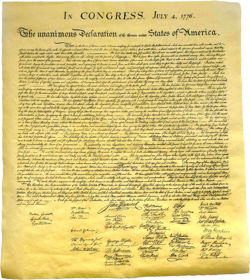 The Declaration of Independence - Authentic Replica Printed on Antiqued Genuine Parchment, 14" X 16", Ships in Tube