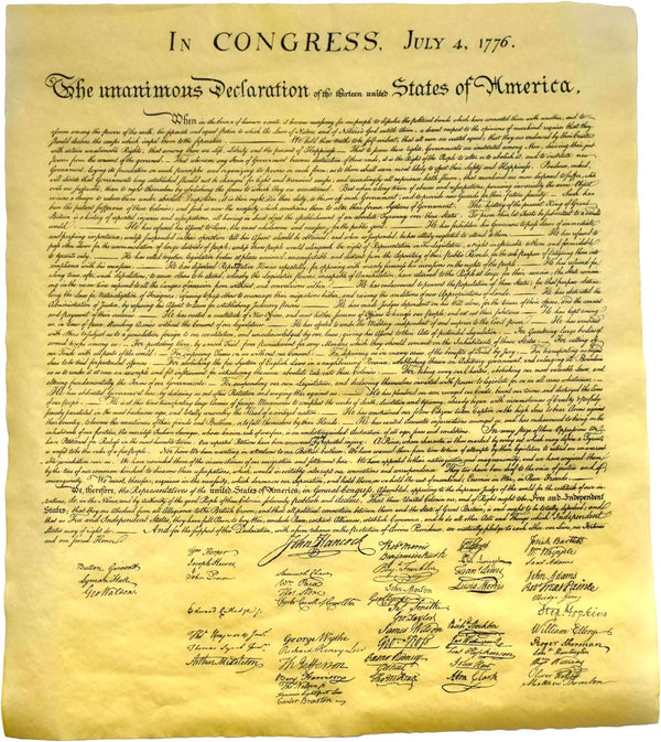 The Declaration of Independence - Authentic Replica Printed on Antiqued Genuine Parchment, 14" X 16", Ships in Tube