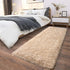 Soft Runner Rugs for Bedroom Hallways, 2x6 Beige Fluffy Shag Throw Area Rug Non Slip for Bedside Dorm Living Room