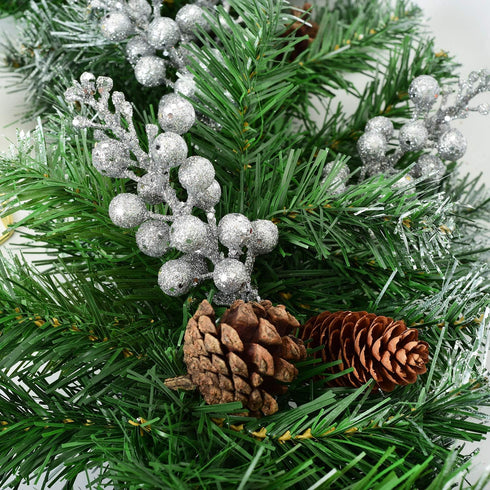 Lvydec 16pcs Christmas Glitter Berries Stems, 7.8" Artificial Picks for Christmas Tree Ornaments & DIY Wreath