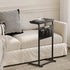 LET501B C Shaped End Table, Side Table for Sofa, Small TV Tray, Couch Table with Storage Bag for Small Space, Living