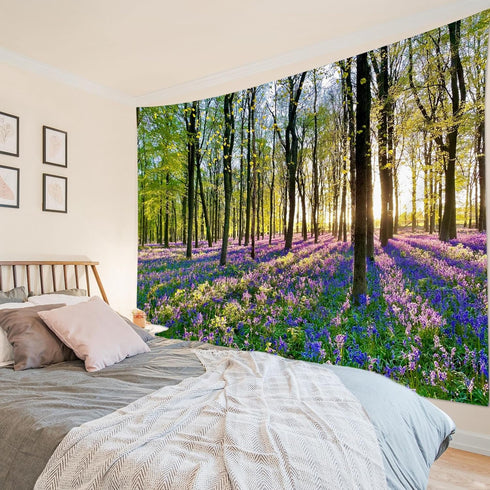 HVEST Forest Sunshine Tapestry, Spring Tapestry Wall Hanging, Nature Landscape Decor for Living Room Bedroom 40L x 60W