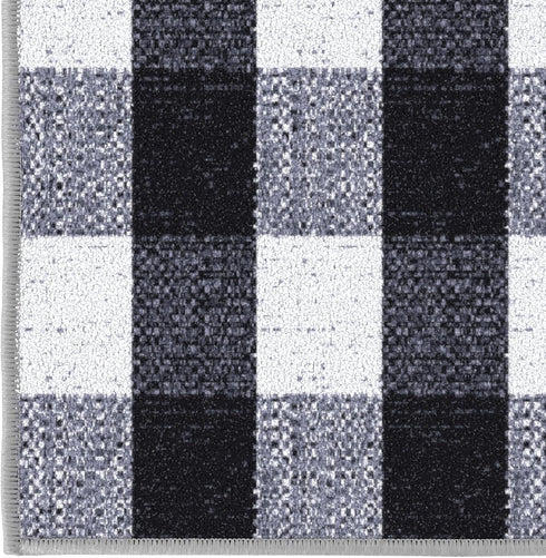 Ottomanson Ottohome Collection Non-Slip Rubberback Checkered Buffalo Plaid Design Indoor Area Rug, 2'3" x 3',