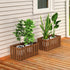 FG18453 Furinno Tioman Hardwood Patio Furniture Outdoor Slat Style Flower Planter Box, Natural