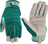 Wells Lamont Women's High Dexterity Adjustable Work Gloves, Gardening Gloves in Green, Medium (7754M)