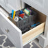 Simplify 3 Compartment Stackable Bin with Adjustable Dividers, Drawer Organizer, Storage Basket for Office, Desk