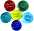 Lifeforce Glass Encouragement Stones, Set of 6, Motivational Quotes on Translucent and Opaque Glass