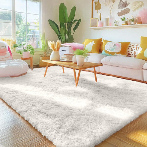 4x5.9 OLANLY Area Rugs for Living Room Bedroom, Machine Washable ft Soft Fluffy Shaggy Bedside Rug, Indoor Floor Carpet