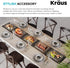 Kraus KRM-11YL Multipurpose Workstation Sink Roll-Up Dish Drying Rack, Colander and Trivet in Yellow