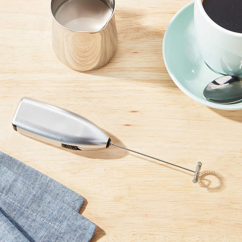Fox Run Handheld Milk Frother Mixer, 1.25 x 1.5 x 8 inches, White