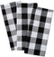 DII Buffalo Check Kitchen Collection, Classic Farmhouse Dishtowel Set, 3 Piece, Black & White, 20x30