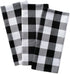 DII Buffalo Check Kitchen Collection, Classic Farmhouse Dishtowel Set, 3 Piece, Black & White, 20x30