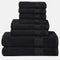 BOUTIQUO Black Towel Set - 8 Piece Bathroom Towel Set - 100%