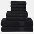 BOUTIQUO Black Towel Set - 8 Piece Bathroom Towel Set - 100%
