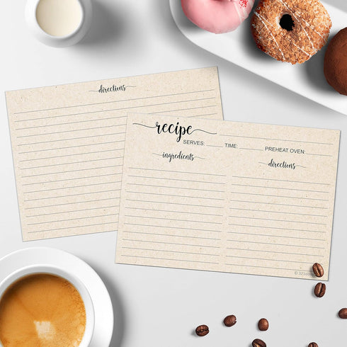 321Done 5" x 7" Recipe Cards (Set of 50) - Extra Large Double-Sided Premium Card Stock