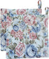 CUSHYSTORE Canvas Pot Holder Oven Pads, Potholders for Cooking Kitchen, 7.75", 2 Packs (Blue Rose Garden)