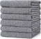 Homaxy Premium Kitchen Towels (18”x 28”, 6 Pack), Large Cotton Hand Towels, Highly Absorbent Tea Towels Set, Grey