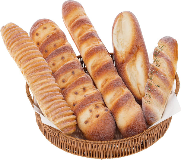 Gresorth 5pcs Large Realistic Fake Bread Set Artificial Food for Decoration Home