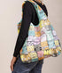 O-WITZ Reusable Grocery Bags, Vibrant Tote Bag for Groceries, Washable Design, 3 Pack, Cats