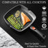Moss & Stone 11In Square Grill Pan, Nonstick Die Casting Aluminum, Removable Handle for Indoor Cooking, Meats &