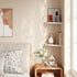 12", 2-Pack Floating Corner Shelves White Solid Oak Wall Mounted Wooden Display Storage Rack with Wire Hole for Plants