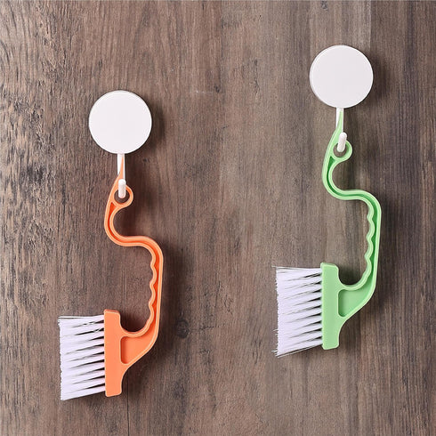 Slick Window Track Cleaning Brush, 2 Pack - Window Groove Cleaner Tool for Gap Cleaning, Orange/Green