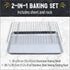 Checkered Chef Baking Sheets for Oven - Quarter Sheet Pan with Stainless Steel Wire Rack Set 1-Pack - Easy Clean Cookie Sheets, Aluminum Bakeware by Checkered Chef