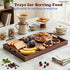 YACEYACE 15.7"x12"x2" Wood Serving Tray for Ottoman, Medium Wodden Serving Tray with Handles for Coffee Table, Wood