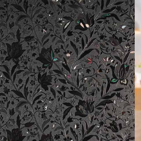 rabbitgoo Black Total Blackout Window Film, 35.4" x 78.7" Light Blocker for Sun Blocking and Privacy