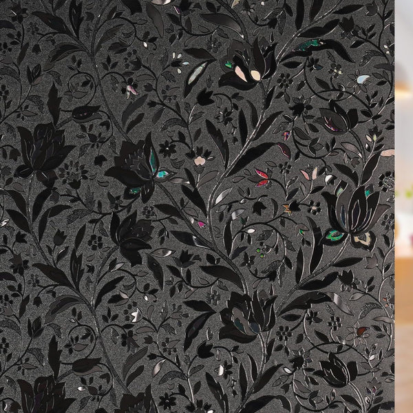 rabbitgoo Black Total Blackout Window Film, 35.4" x 78.7" Light Blocker for Sun Blocking and Privacy
