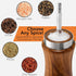 Set: 8 Inches Gennua Kitchen Wooden Salt and Pepper Grinder Refillable Salt & Pepper Mills Adjust for Customized