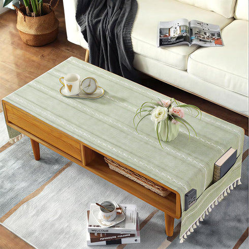 Ajerg Coffee Table Cloth, Sage Green Coffee Table for Living Room Tablecloth Cover