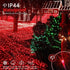 360LED Bulbs, 8 (13 5 HEYFUNi Net Mesh String Lights, Red Light Lighting Modes, for Indoor Outdoor, Curtain, Christmas