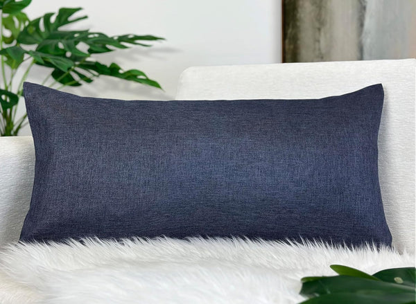 Aiking Home Imitation Burlap Lumbar Pillow Cover 12x24 Inch Vintage Faux Linen