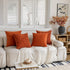 FEVERQIYI 20x20 Velvet Pillow Covers Set of 2 – Burnt Orange Decorative Square Throw Pillowcase Soft Solid Cushion