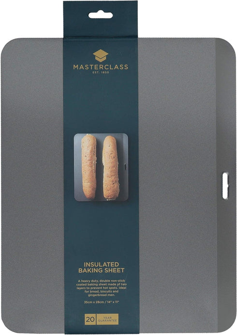 MasterClass Baking Sheet, Non Stick, 1mm Thick Carbon Steel, 35 x 28cm