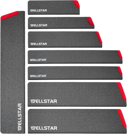 WELLSTAR Knife Edge Guards Set, 8 Piece Universal Blade Covers, BPA Free ABS Protective Sheaths for Kitchen Knives